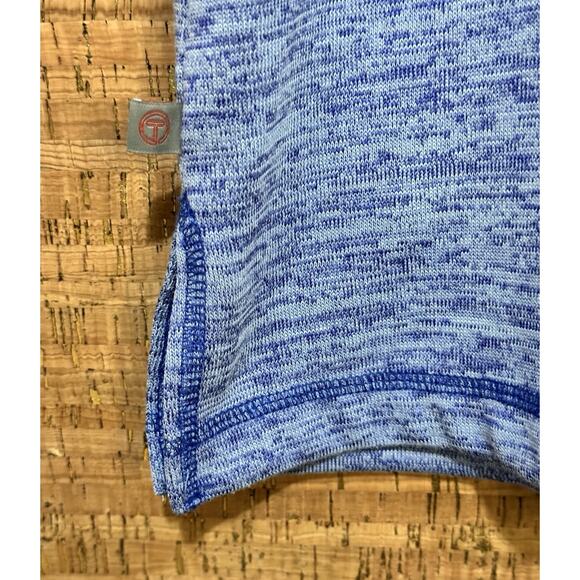 T by Talbots Small blue 3/4 sleeve pullover V-neck tunic sweatshirt - Picture 3 of 6